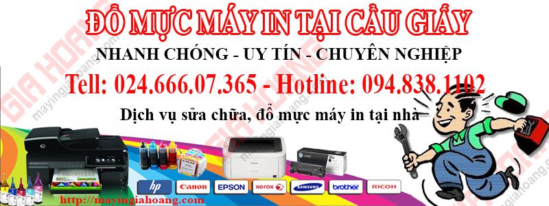 Đổ mực máy in tại nhà cầu giấy uy tín giá rẻ