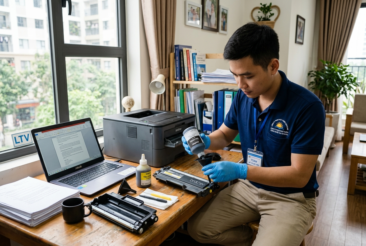 Dịch vụ đổ mực máy in tại nhà nguyễn thị thập uy tín