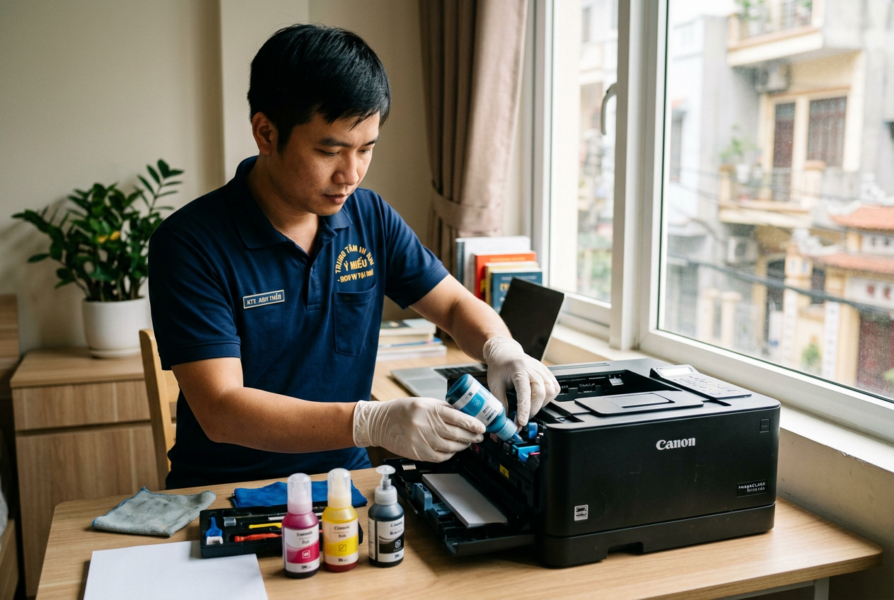 Đổ mực máy in tại nhà y miếu